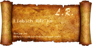Liebich Réka névjegykártya